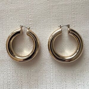14K‎ Gold Plated Chunky Hoops